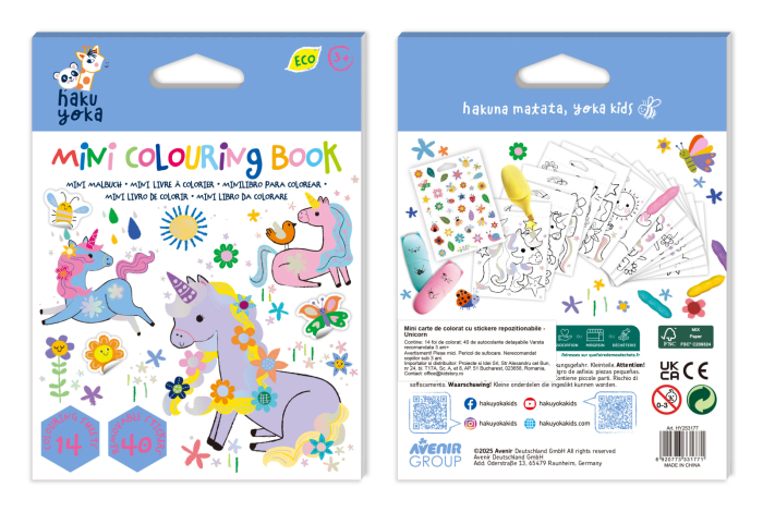 Mini Carte de Colorat Hakuyoka - Unicorni - Avenir - BazaRapid.ro [7]
