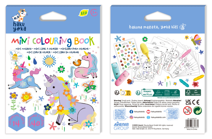 Mini Carte de Colorat Hakuyoka - Unicorni - Avenir - BazaRapid.ro [3]