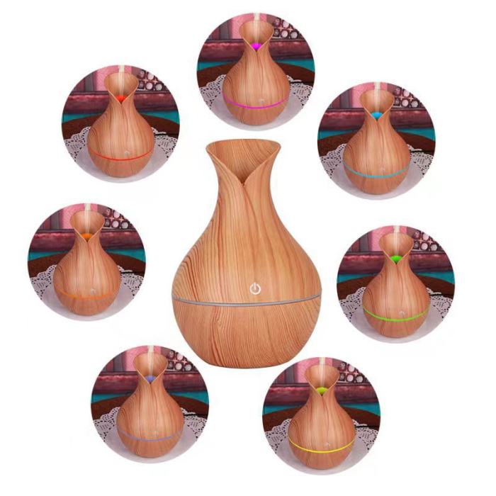 Pachet 1 + 1 Difuzor Aromaterapie cu ultrasunete si Umidificator cu led, 130 ml + Cadou 12 Esente Aromaterapie [8]