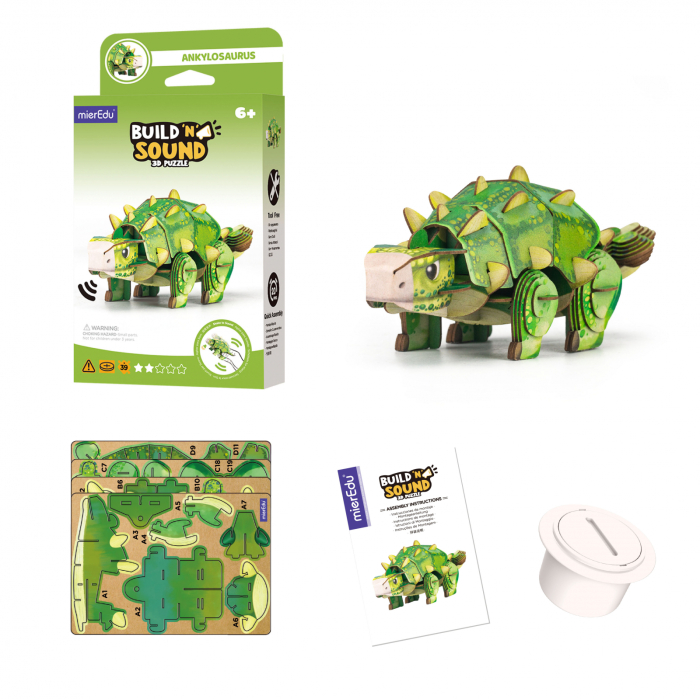 Puzzle 3D cu sunete - Ankylosaurus, Build n Sound - mierEdu - BazaRapid.ro [2]