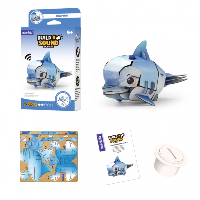 Puzzle 3D cu sunete - Delfin, Build n Sound - mierEdu - BazaRapid.ro [4]