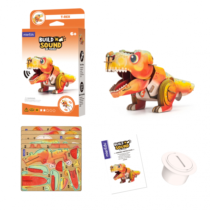 Puzzle 3D cu sunete - Tyrannosaurus Rex, Build n Sound - mierEdu - BazaRapid.ro [2]