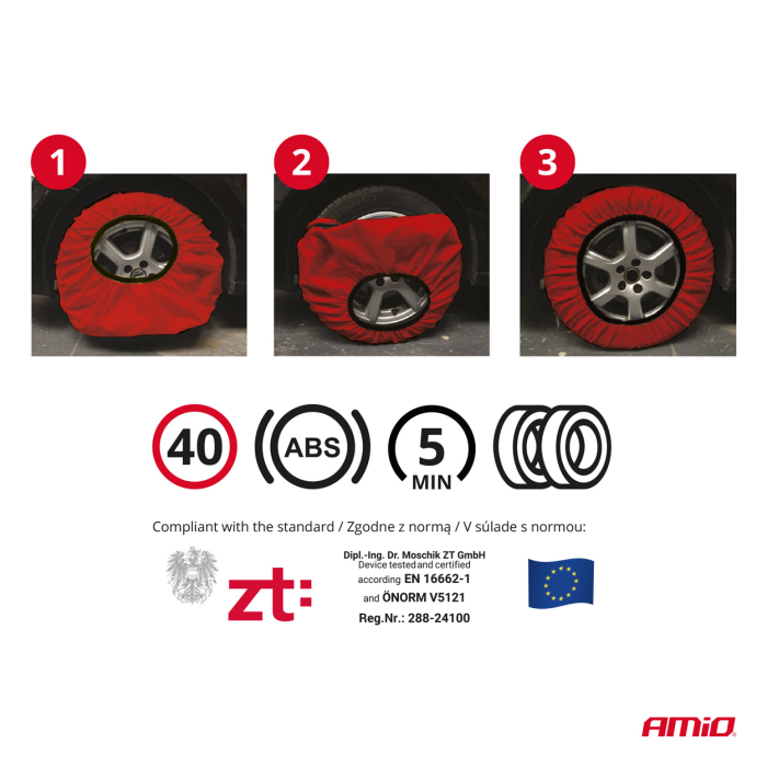 Set 2 lanturi de zapada textile, marime M, omologate EN16662-1 si Onorm V5121 [2]