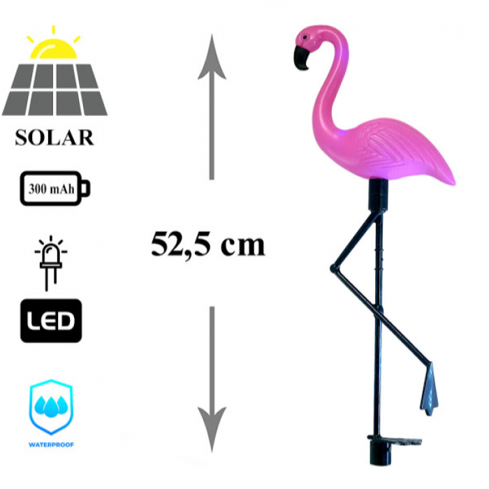 Set 3 Flamingo Solari cu LED pentru Grădină, Panou Solar [5]