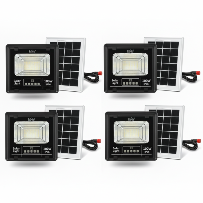 Set 4 x Proiector Solar Innova 100W , IP66 , Indicator Batarie , Telecomanda , 6500k , 3 Ani Garantie [5]