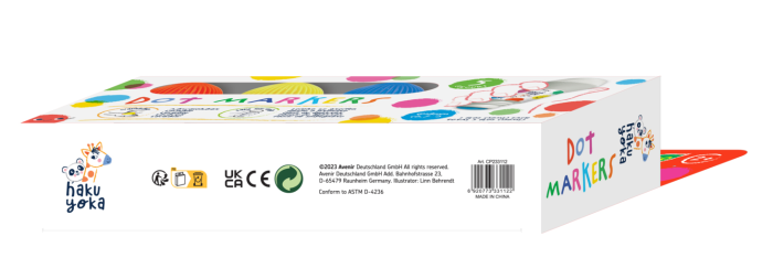 Set 5 carioci lavabile Dot Markers - culori clasice, Haku Yoka - Avenir - BazaRapid.ro [2]