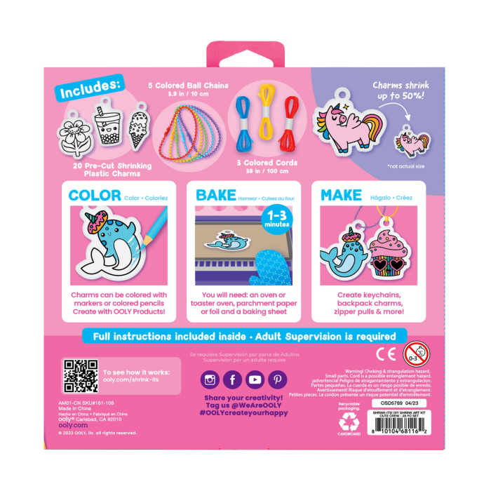 Set artistic DYI - Shrink-Its! - creaza brelocuri prin micsorare - Cute Crew - Ooly - BazaRapid.ro [5]
