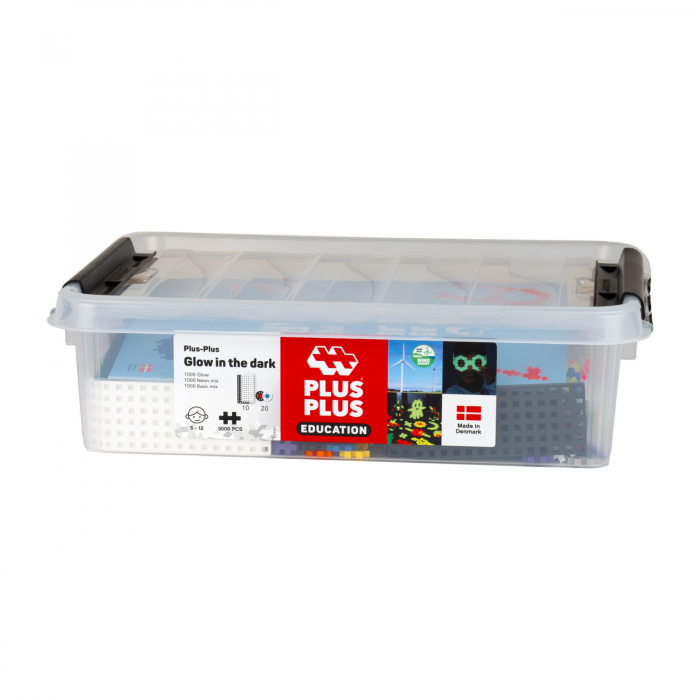 Set constructie educativ Plus-Plus Glow in the Dark, 3000 piese pentru activitati STEM si dezvoltare creativa - Plus Plus - BazaRapid.ro [2]