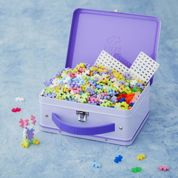 Set constructie Plus-Plus, 600 piese, portabil, in cutie metalica, culori pastelate - Plus Plus - BazaRapid.ro [6]