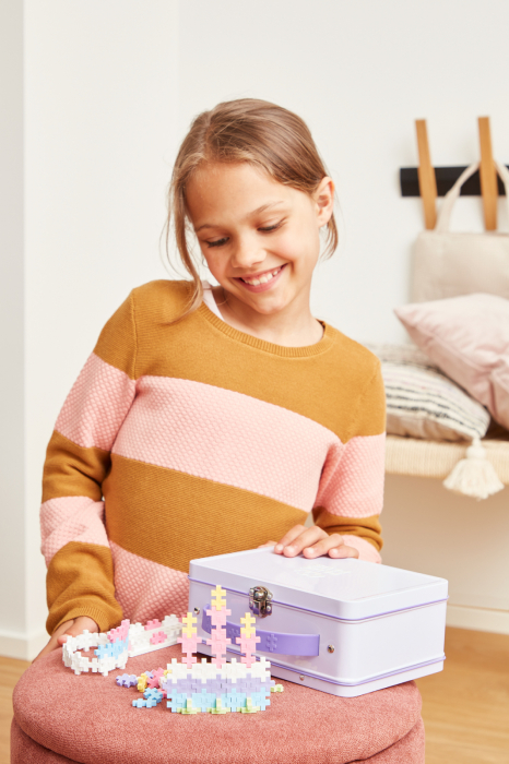 Set constructie Plus-Plus, 600 piese, portabil, in cutie metalica, culori pastelate - Plus Plus - BazaRapid.ro [3]