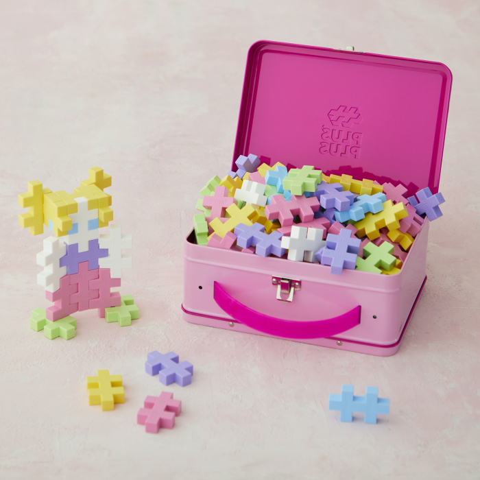 Set constructie Plus-Plus, 70 piese mari, portabil, in cutie metalica, culori pastelate - Plus Plus - BazaRapid.ro [5]