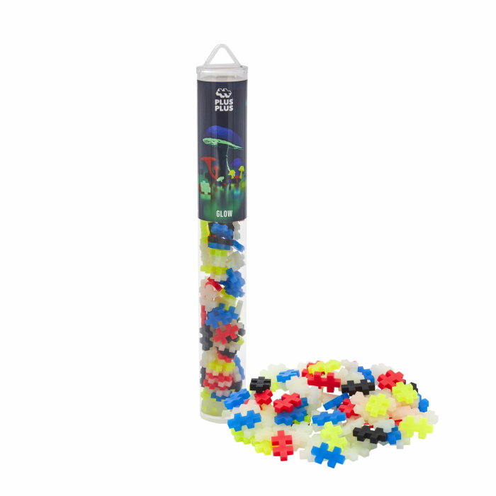 Set constructie Plus-Plus, tub 100 piese, Glow mix, culori fluorescente - Plus Plus - BazaRapid.ro [2]