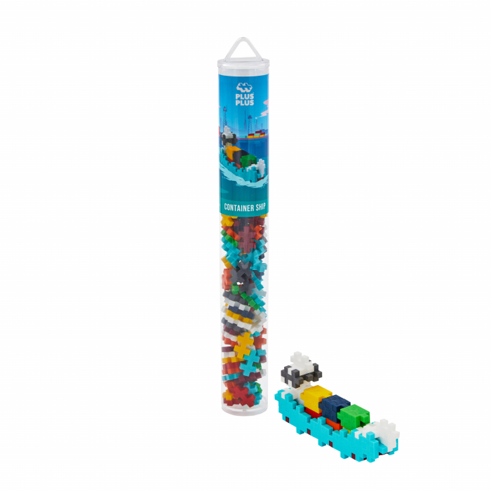 Set constructie Plus-Plus, tub 100 piese, Nava-container - Plus Plus - BazaRapid.ro [2]
