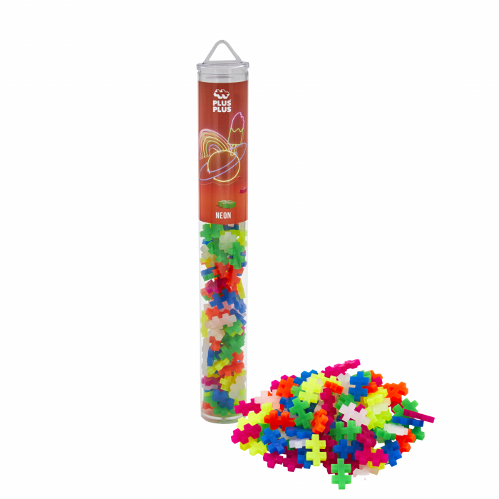 Set constructie Plus-Plus, tub 100 piese, Neon Mix, culori fluorescente - Plus Plus - BazaRapid.ro [2]