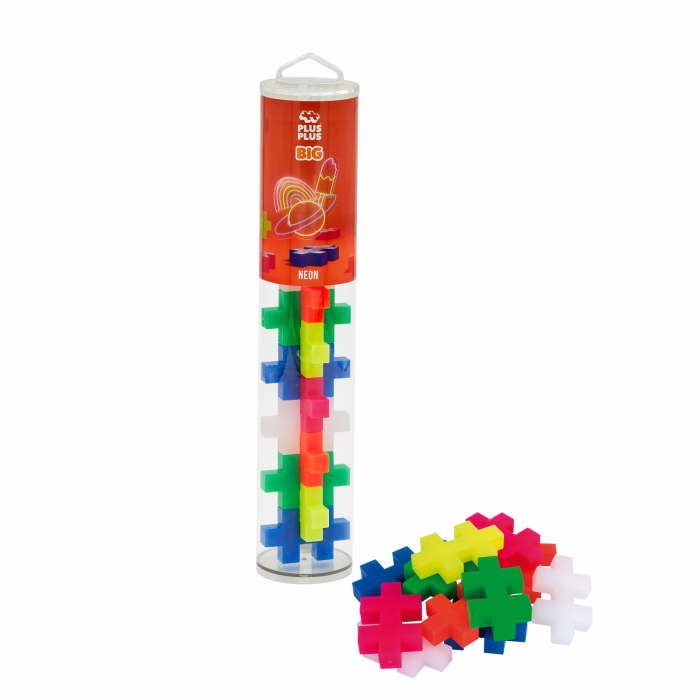 Set constructie Plus-Plus, tub 15 piese mari, Neon, culori fluorescente - Plus Plus - BazaRapid.ro [2]