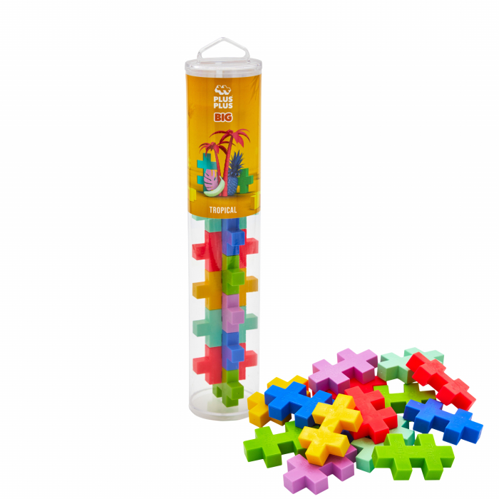 Set constructie Plus-Plus, tub 15 piese mari, Tropical, culori tropicale - Plus Plus - BazaRapid.ro [2]