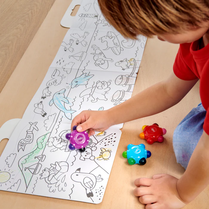 Set creioane cerate multicolore , set de 3 18 culori Grip Crayons - Ooly - BazaRapid.ro [6]