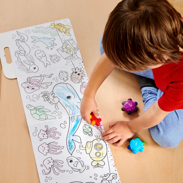 Set creioane cerate multicolore , set de 3 18 culori Grip Crayons - Ooly - BazaRapid.ro [7]
