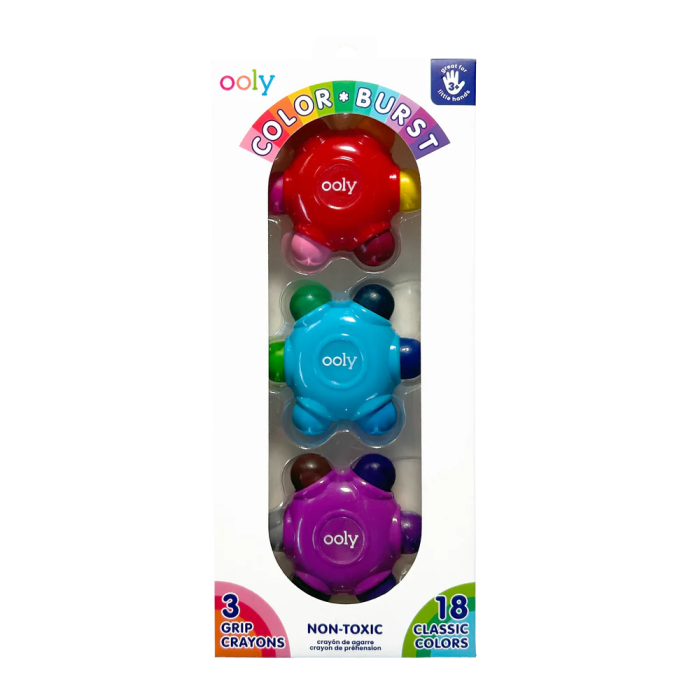 Set creioane cerate multicolore , set de 3 18 culori Grip Crayons - Ooly - BazaRapid.ro [1]