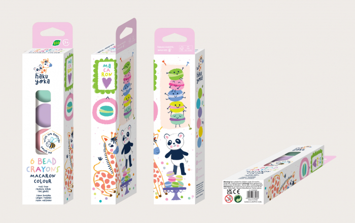 Set de 6 creioane cerate in forma de margele, Haku Yoka - culori Macarons - Avenir - BazaRapid.ro [4]