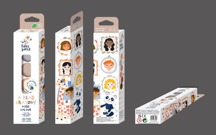 Set de 6 creioane cerate in forma de margele, Haku Yoka - culori Nude - Avenir - BazaRapid.ro [4]