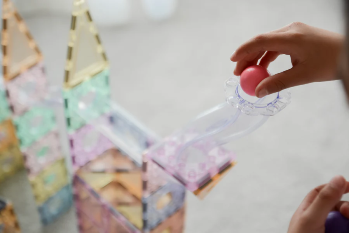 Set magnetic Magblox - 98 piese, circuit cu bile PASTEL - Magbrix Marble Run - Magblox - BazaRapid.ro [2]