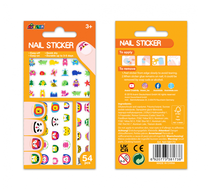 Stickere pentru unghii fosforescente - Animale salbatice - Avenir - BazaRapid.ro [3]