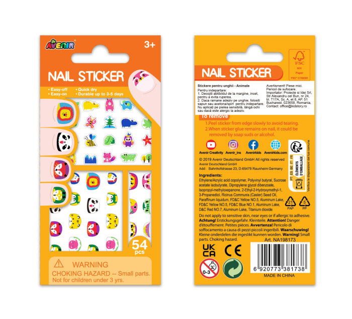 Stickere pentru unghii fosforescente - Animale salbatice - Avenir - BazaRapid.ro [5]