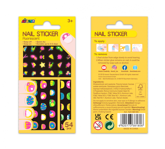 Stickere pentru unghii fosforescente - Cookie - Avenir - BazaRapid.ro [3]