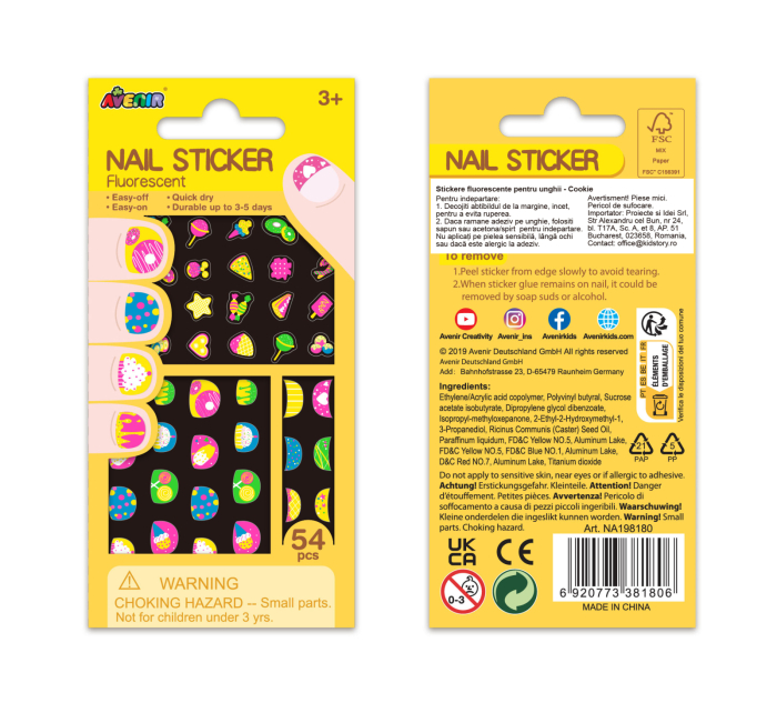 Stickere pentru unghii fosforescente - Cookie - Avenir - BazaRapid.ro [5]