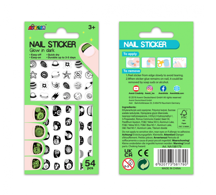 Stickere pentru unghii fosforescente - stralucesc in intuneric - Spatiu - Avenir - BazaRapid.ro [3]