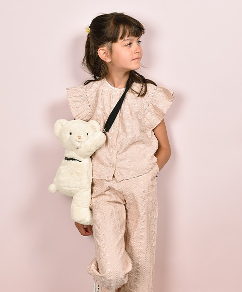 Ursulet din plus - geanta crossbody adorabila, 30 cm, Crem - Doudou et Compagnie - BazaRapid.ro [4]