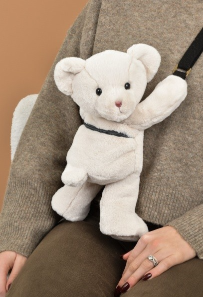 Ursulet din plus - geanta crossbody adorabila, 30 cm, Crem - Doudou et Compagnie - BazaRapid.ro [2]