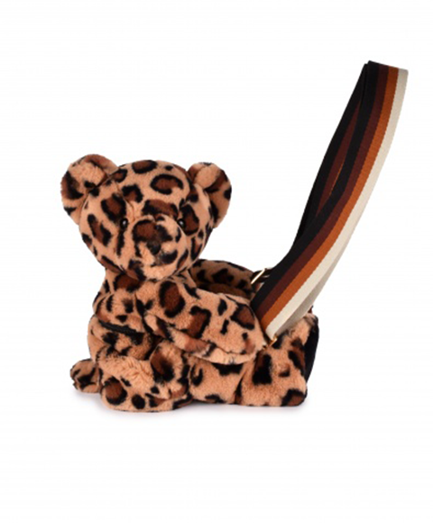 Ursulet din plus - geanta crossbody adorabila, 30 cm, imprimeu leopard - Doudou et Compagnie - BazaRapid.ro [2]