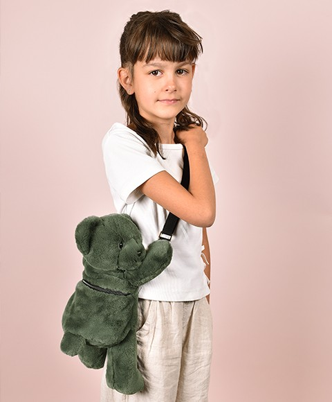 Ursulet din plus - geanta crossbody adorabila, 30 cm, Kaki - Doudou et Compagnie - BazaRapid.ro [2]