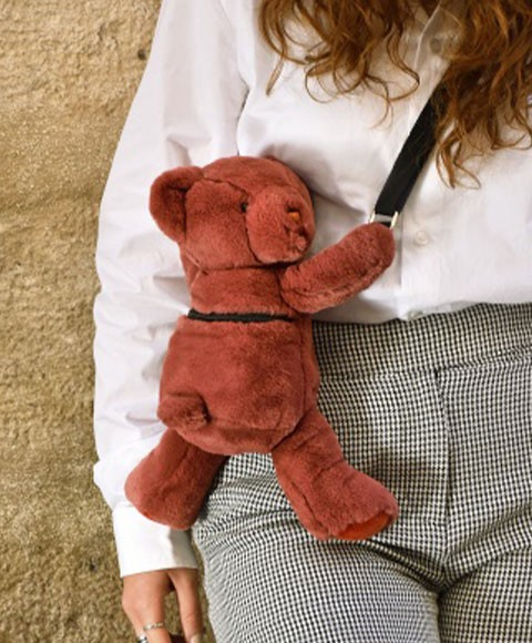 Ursulet din plus - geanta crossbody adorabila, 30 cm, Teracota - Doudou et Compagnie - BazaRapid.ro [4]
