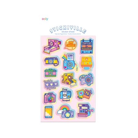 RECHIZITE CREATIVE - Abtibilduri holografice Stickiville Cute Cameras - Ooly - BazaRapid.ro
