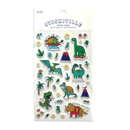 RECHIZITE CREATIVE - Abtibilduri pufoase Dinozauri Stickiville Dino-Mite! - Ooly - BazaRapid.ro