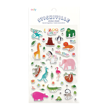RECHIZITE CREATIVE - Abtibilduri pufoase Stickiville Zoo Crew - Ooly - BazaRapid.ro