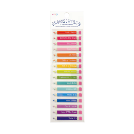 RECHIZITE CREATIVE - Abtibilduri vinil transparent Stickiville Lucky Pencils - Ooly - BazaRapid.ro