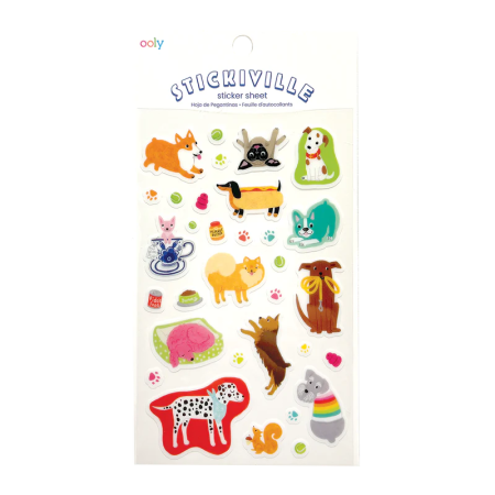 RECHIZITE CREATIVE - Abtibilduri vinil transparent Stickiville Quirky Dogs - Ooly - BazaRapid.ro