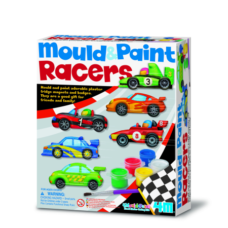Arts Crafts - Atelier creativ Modeleaza si picteaza - Masini de curse - 4M - BazaRapid.ro