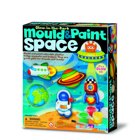 Atelier creativ Modeleaza si picteaza - Spatiu - straluceste in intuneric - 4M - BazaRapid.ro