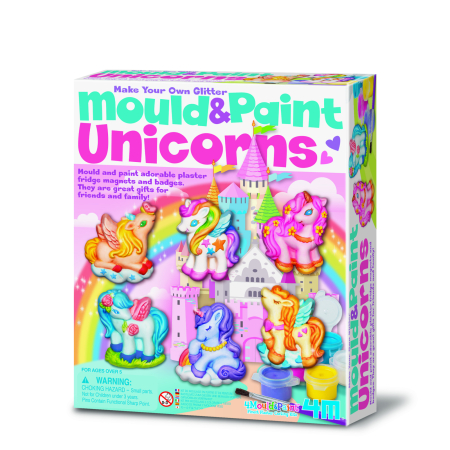 Atelier creativ Modeleaza si picteaza - Unicorni cu sclipici - 4M - BazaRapid.ro