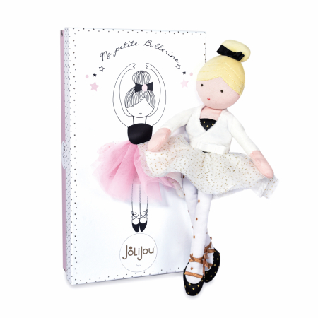 Jucarii Bebelusi si Plus - Balerina Anais, 35 cm, material textil, alb - Jolijou - BazaRapid.ro