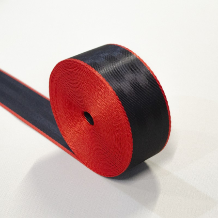 Accesorii Autoturisme - Banda centura de siguranta TUNING, culoare Negru-Rosu, latime 46 mm, pret/m liniar