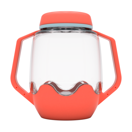 Slime si Jucarii Senzoriale - Borcan pentru joaca senzoriala, roz corai - Glo Pals - BazaRapid.ro