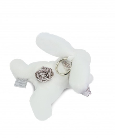 Jucarii Bebelusi si Plus - Breloc accesoriu Doudou - iepuras, 16 cm - Doudou et Compagnie - BazaRapid.ro
