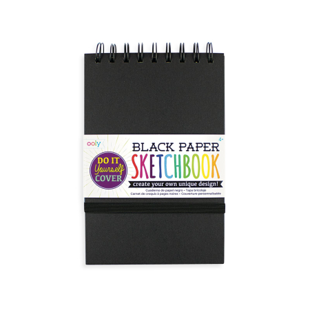 RECHIZITE CREATIVE - Caiet schite A5 hartie neagra, 75 file, 110 gr mp , coperta DIY - Ooly - BazaRapid.ro