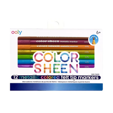 RECHIZITE CREATIVE - Carioci Colorate metalice-Color Sheen-set de 12 - Ooly - BazaRapid.ro